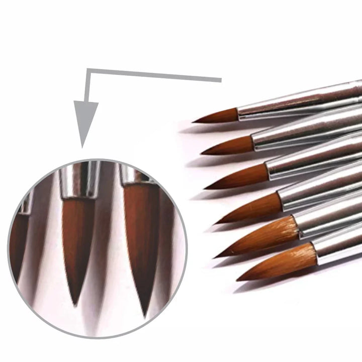 6-Piece Nail Art Brush Set with Blue Crystal Handles by Shills
