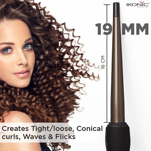 IKONIC CONICAL TONG HAIR CURLER BLACK