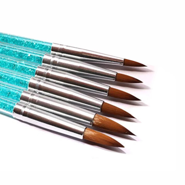 Shills Professional Nail Art Blue Diamond Brush Set for Intricate Designs
