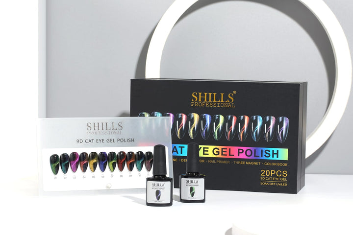 Shills Professional Cat Eye Gel Polish Kit - Magnetic Nail Art for Stunning Cat Eye Designs