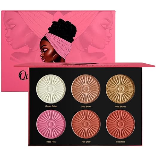 DE'LANCI Queen Illuminator 6 Color Highlighter/Blush/Contour Palette